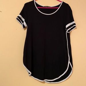 Black with white tee